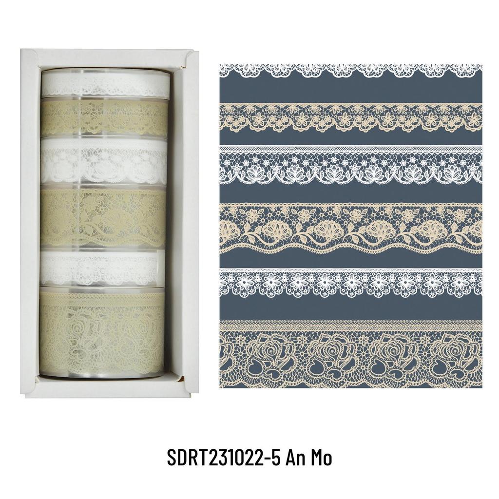 Transparent Die-Cut Lace Tape: Retro Collage Stickers, Waterproof PET, Artistic Journaling Roll.