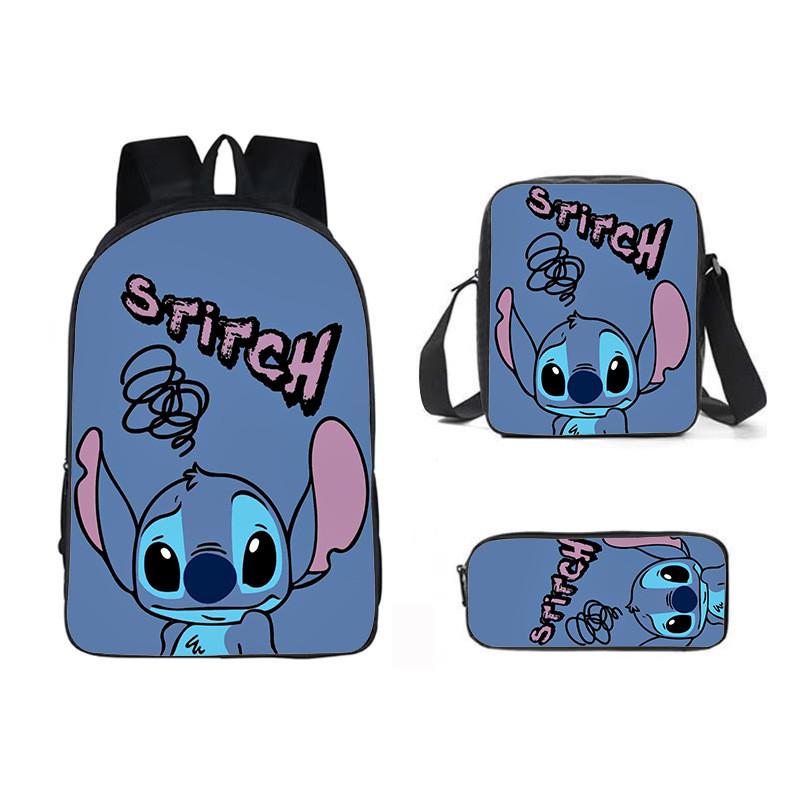 Stitch Cartoon Backpack For Kids Oxford Fabric Waterproof School Bag With Breathable Straps
