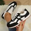 Fashion Black White Mix Color Sneakers Women Low Top Non Slip Sports Shoes Woman Lace Up Plus Size 35-43 Vulcanize Shoes Female