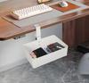 Samcos Storage Desk Clamp Magnetic Multifunctional Storage Small Item No Drilling Easy Shelf 5kg Load Steel Cushion Pad White Under-Table Rack,