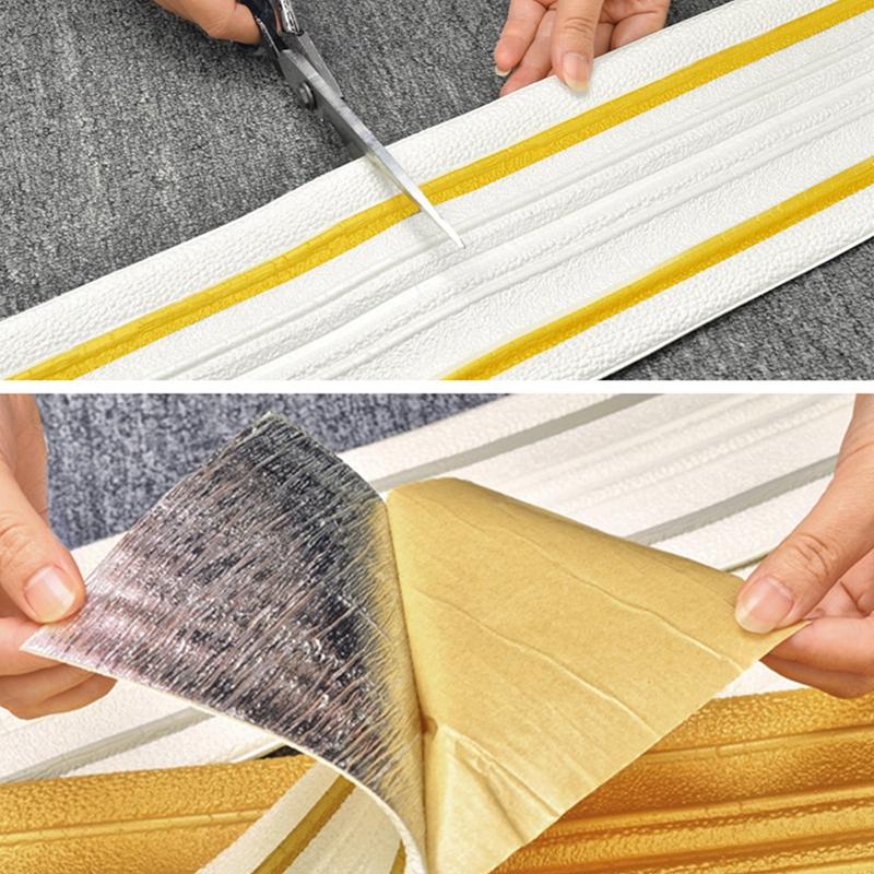 230cmX14cm Self-adhesive Skirting Line 3D Foam Wall Edge Strip Stickers Waterproof Tiles Border Paper Decor Wall Sticker
