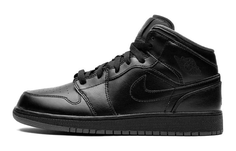 Jordan 1 Retro Mid GS Черный Темно-серый 554725-021 35.5