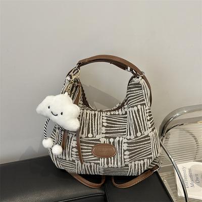 Lässige Pendler-Canvas-Tasche mit großem Fassungsvermögen, Damen-Doppelschulter-Rucksack, Mehrzweck-Einzel-Schulter-Umhängetasche