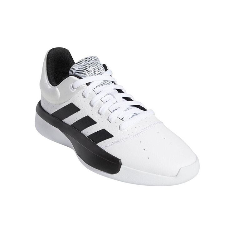 Adidas Pro Adversary Low Round Toe Lace-Up Non-Slip Wear-Resistant Mid-Top Basketball Shoes Men Sneakers Black White G54109