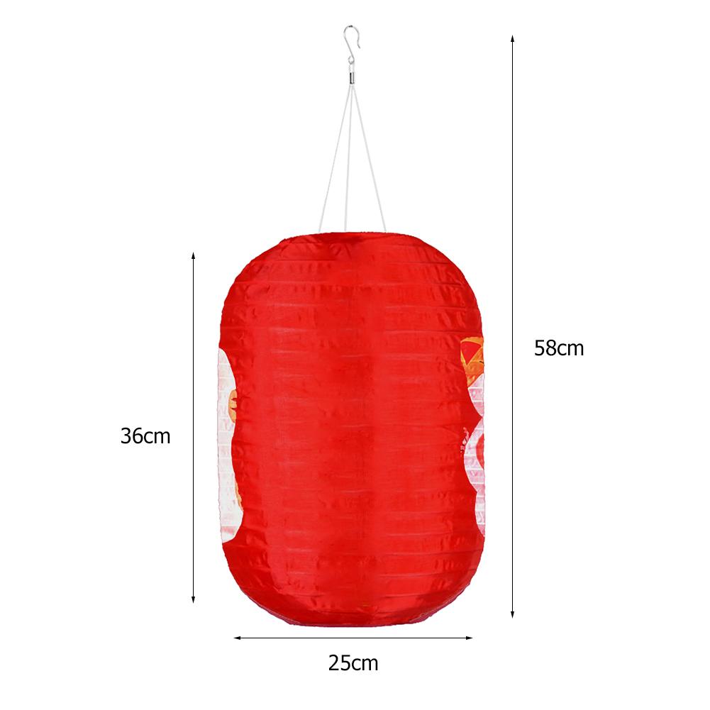 25cm Waterproof Solar Lanterns LED Light Nylon Cloth Chinese Japanese Hanging Lamp Outdoor Garden Yard Holiday Party Decoration