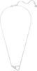 Hyperbola heart and rhodium plated pendant, infinity, white, [product]