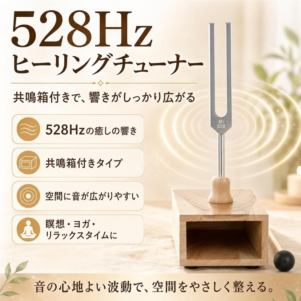 Healing and Cleansing Tuner with Resonance Box and Mallet Repair Tuning Fork LUCAS [DNA 528Hz]