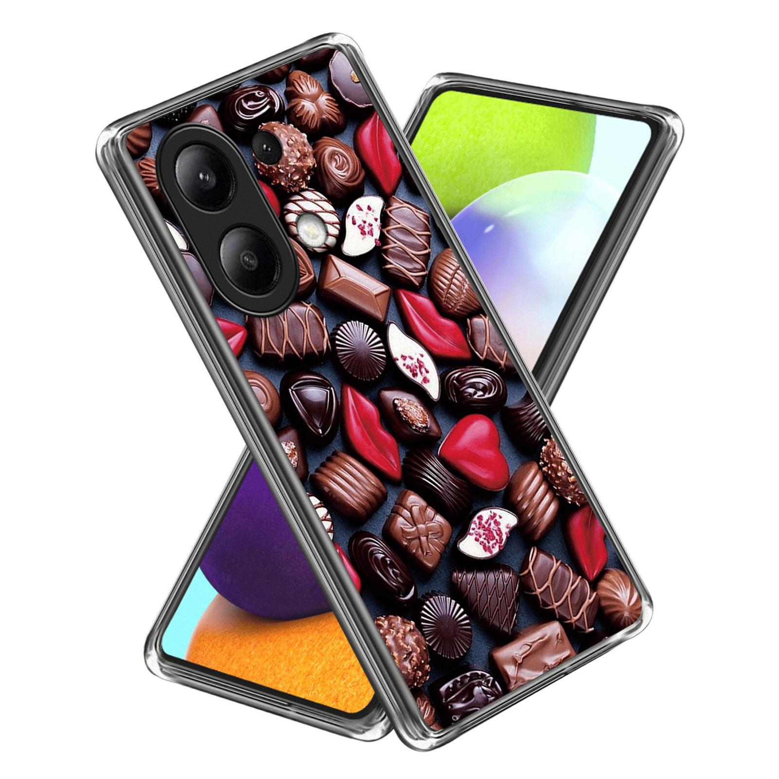 

For Xiaomi Redmi Note 13 4G TPU Case Pattern Printing Slim Phone Cover Creative Chocolates