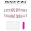 24Pcs Almond 3D Spiral Pattern Sweet White Flower Fake Nails for Women