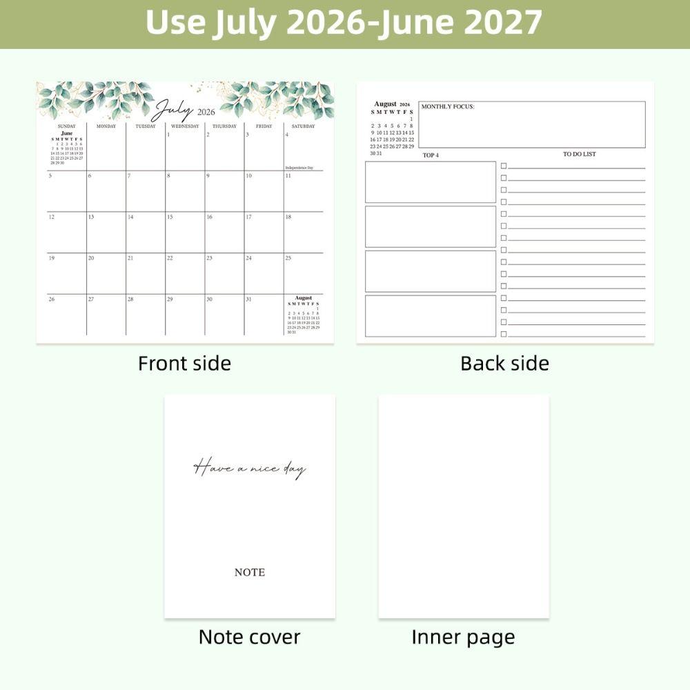 Thick Paper Desktop Calendar Portable Standing Flip Calendar English Calendar  Time Management