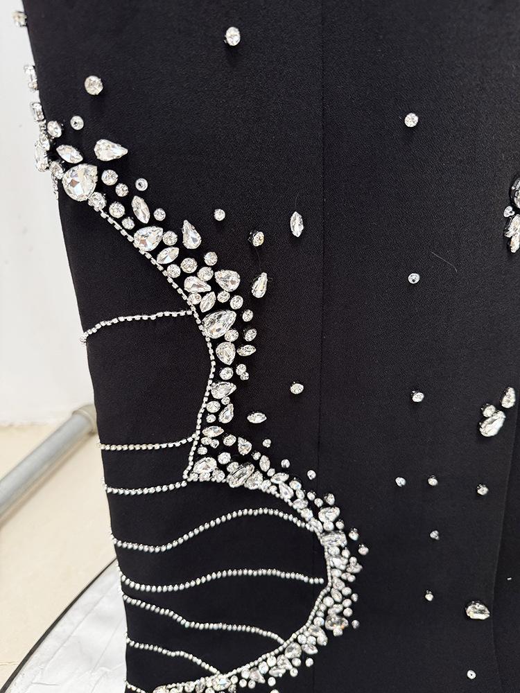 Designer Rhinestone Beaded Evening Gown - In Stock Spring 2025