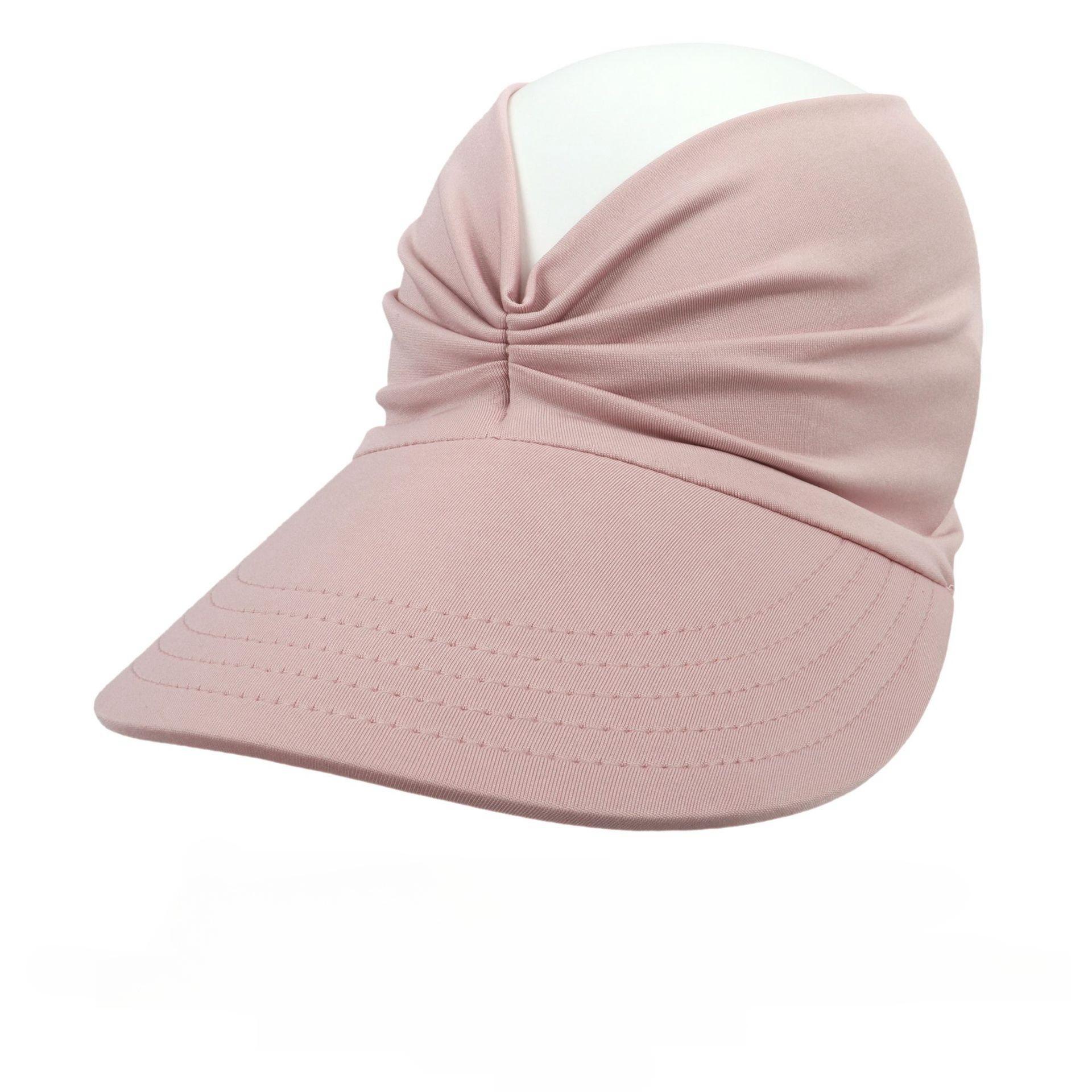 

1PC Beach Sun Hat Women s Sun Protection Empty Top Sun Hat with Brim New Fashion for Vacation Travel Outdoor Sports Ponytail Hot розовый