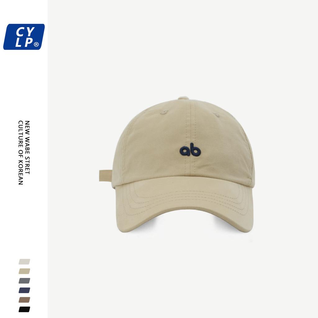 Cotton Baseball Cap With Ab Letter Embroidery For Casual Men Women Spring Wear