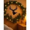 1 PC Forged Iron Deer Head Wall Art, Modern Nordic Lodge Decor, Metal Animal Sculpture for Living Room Office, Lightweight Statue, Home Accents