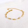 Stainless Steel Gold Color Bracelets with White Pearl Accents Mesh Band Flower Detail and Chunky Link Chain Designs for Women