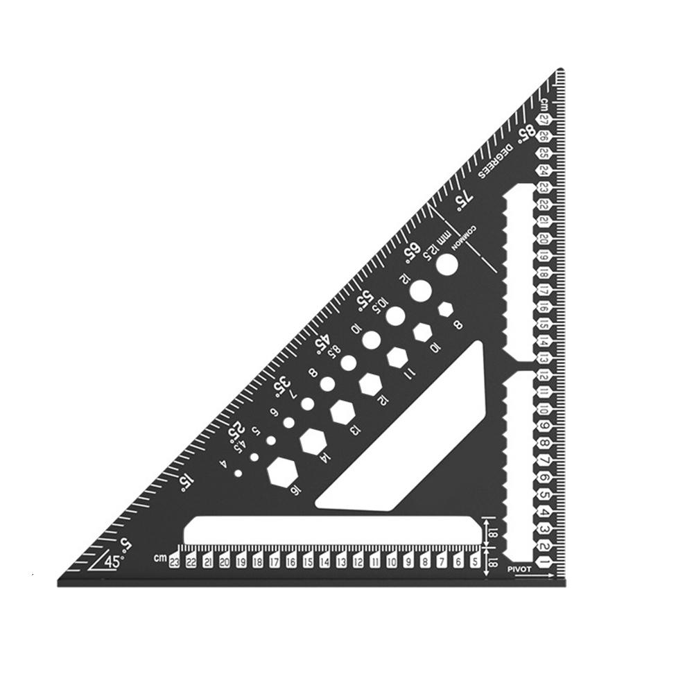Aluminum 12in Woodworking Square Angle Measuring Tool with Dual Scale for Precision Marking and Angle Finding in Woodworking