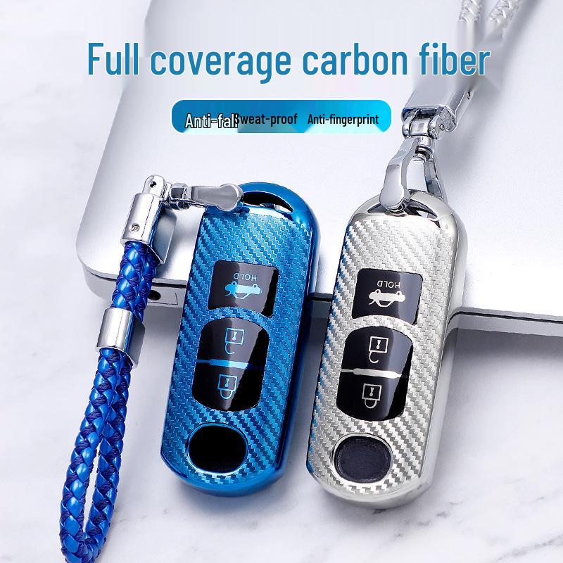 Mazda Axela Atenza CX4 CX-5 Kohlefaser Auto Schlüsselhülle