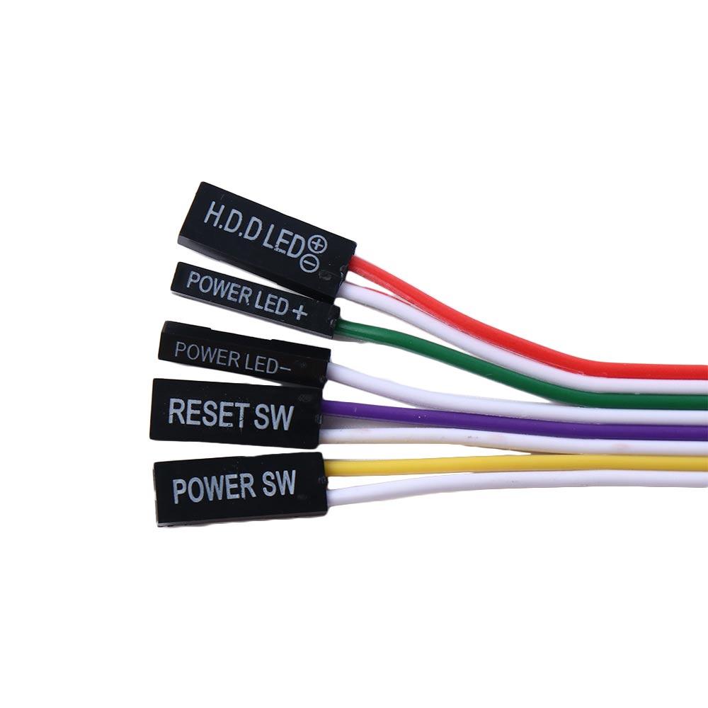 Cord On Off Reset with LED Light PC Power Reset Switch Motherboard Power Cable Push Button Switch