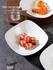 Microwaveable Pure White Ceramic Plate Set: Includes 4/6 Upturned Corner Bowls for Fruits, Soups, and Cold Dishes.