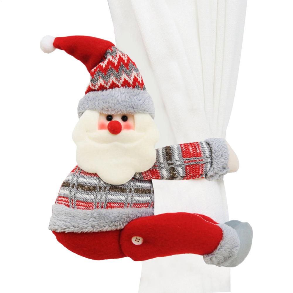 

Snowman Curtains Buckle Snowman Santa Doll Curtains Fastener Festive Exquisite Christmas Curtains Holder For Home Offices