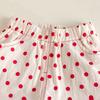Girls Stretchy Fabric Waist Shorts Round Dot Pattern Embellishment Short Pants For Daily Wear Everyday Activity Wear Summer