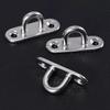 4Pcs 5mm Ceiling Hook Hardware Stainless Steel Eye Plate Oblong Pad Eye Plate Metal Staple Ring Hook Hardware for Home FU