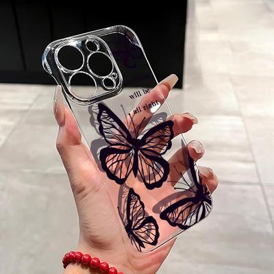 INS Retro Butterfly Phone Case for Apple iPhone 15 16 Pro Max 13 14 Plus 12 11 Pro Plus Matte