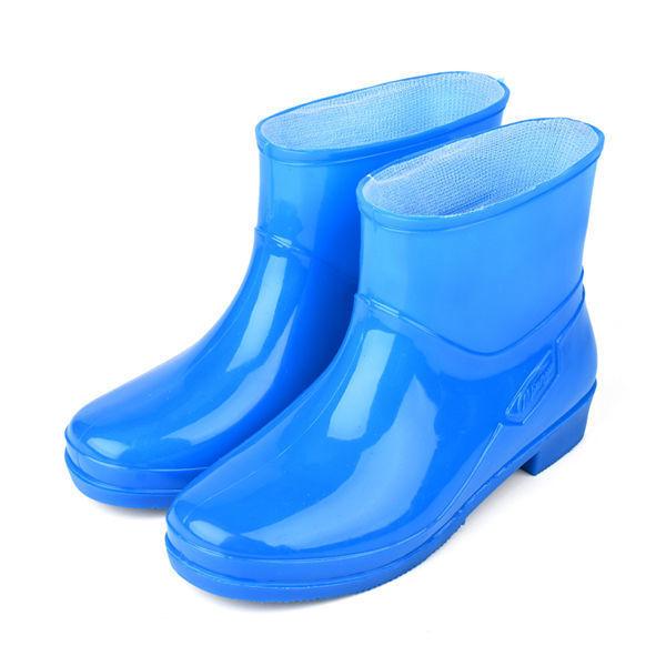 Feerldi Purple Women Waterproof boots Low Heels Colorful Polka Dot Rain boots for women Plush Warm Water Shoes