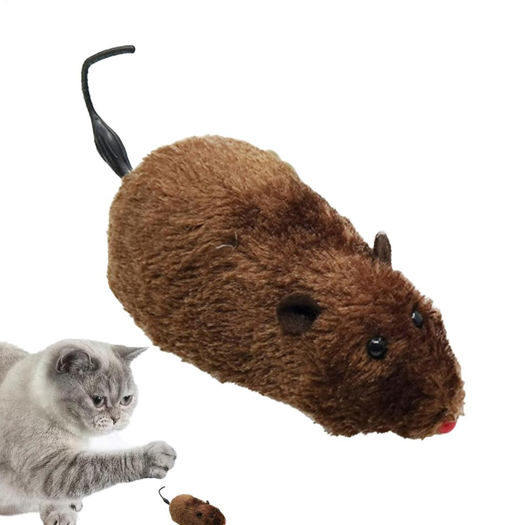 1pc Cat Toys Wind-up Plush Mouse Toy No Batteries Required Mechanical Movement Cloth Mouse For Cats Playtime And Pranks