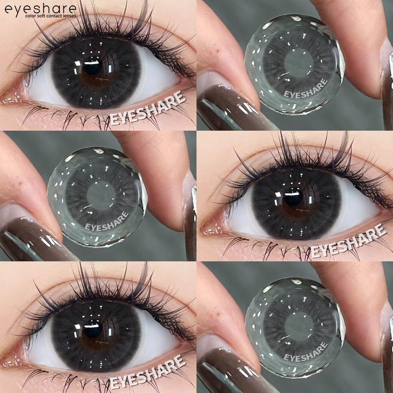 EYESHARE 1 Pair Gray Color Contact Lenses for Eyes Natural Brown Eye Lens Korean Girls Softlens Beauty Pupils