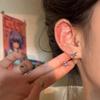 New simple and small blue starfish stud earrings for women's design niche earrings, colored enamel star earrings.