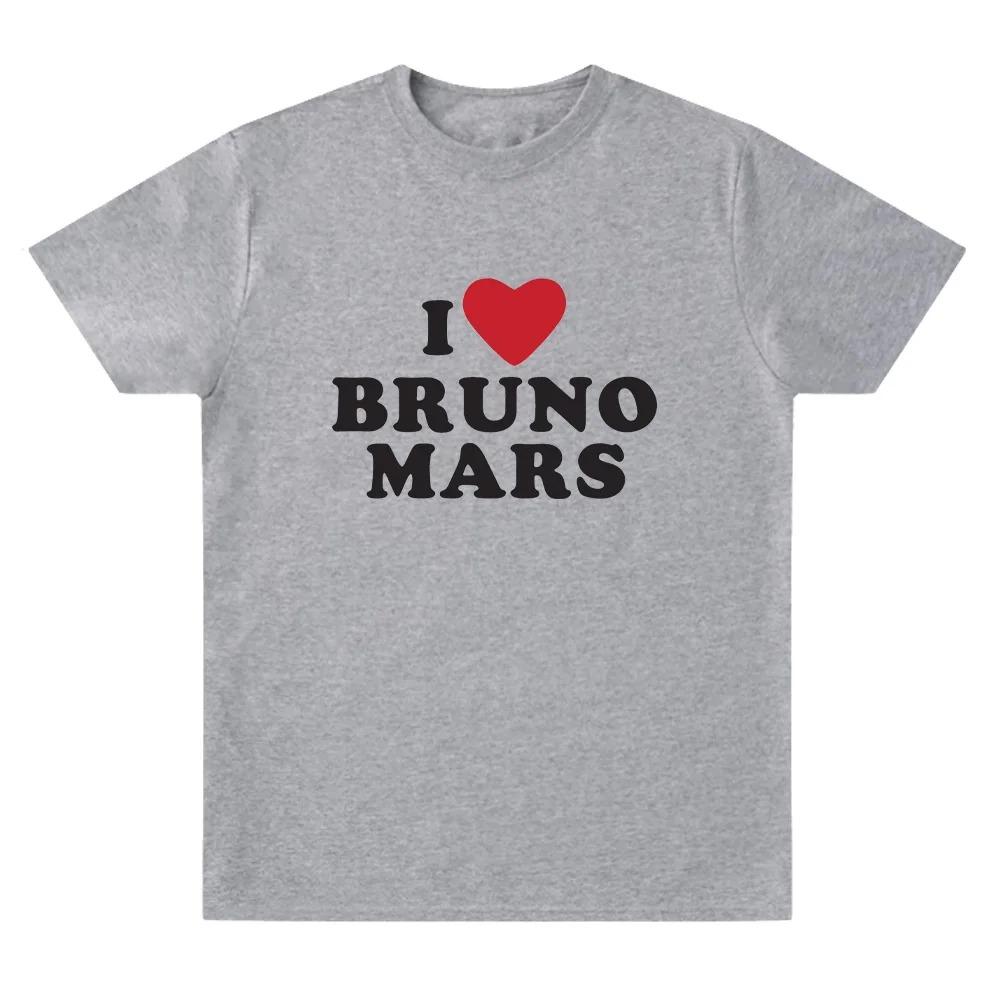 2026 I Heart Bruno Mars Maglietta Morbida Merchandising di Bruno Mars T-shirt Donna Uomo Cotone Casual a Manica Corta Top Basici per l'Uso Quotidiano