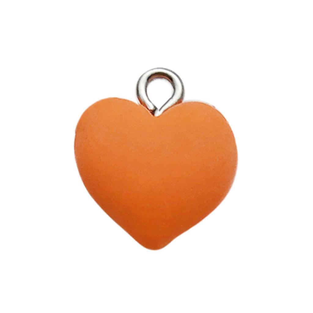 Colorful Resin Heart Earrings & Keychain Necklace Charm Set