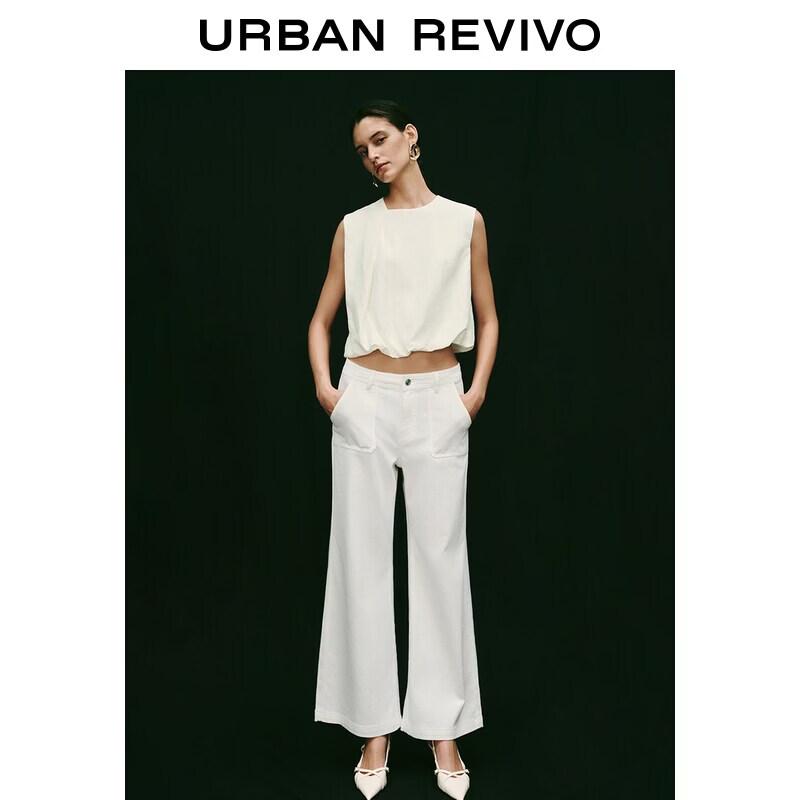UR2026 Summer Irregular Pleated Sleeveless Blouse L