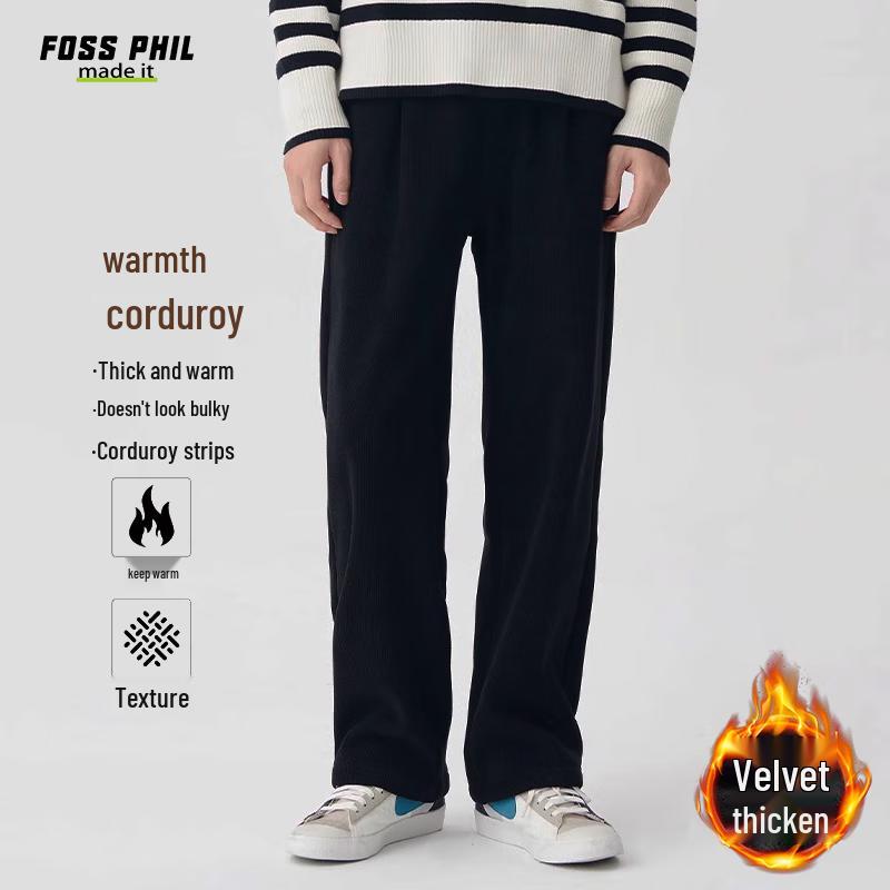 Foss Phil Men's Autumn/Winter Corduroy Straight Leg Casual Pants