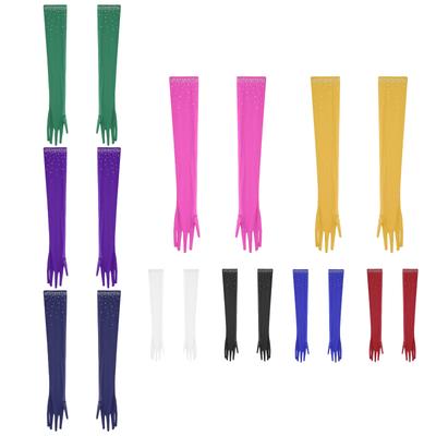 One Pair Women's Dance Gloves: Mesh Five-finger Full-Length with Glittery Rhinestones for Performance Costume