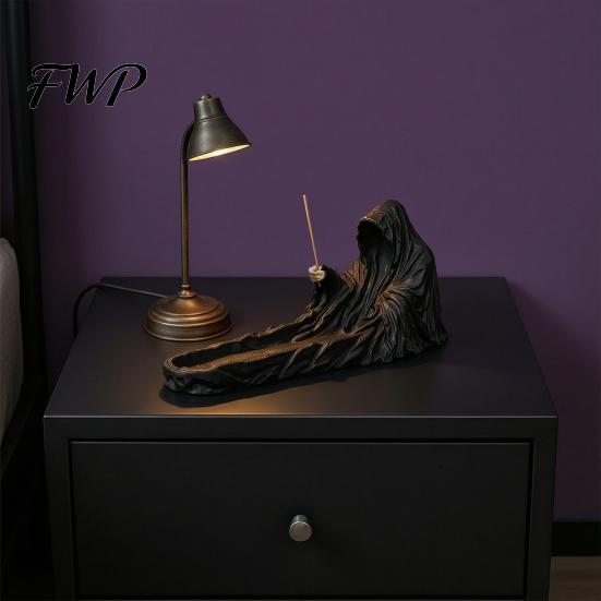 Raumduft-Diffusor Sensenmann Räucherstäbchenhalter 3D-gedruckt Gotischer Stab Meditationsbrenner Halloween Aromatherapie für Yoga-Dekor Friedliche Atmosphäre