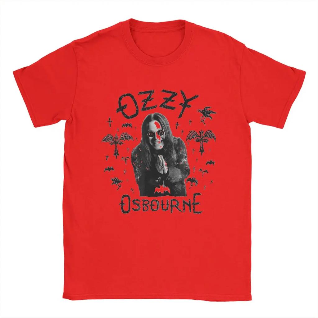 Men T-Shirts Ozzy Osbourne Cross Flying Novelty Pure Cotton Tee Shirt Short Sleeve T Shirt Round Collar Clothing 4XL 5XL 6XL
