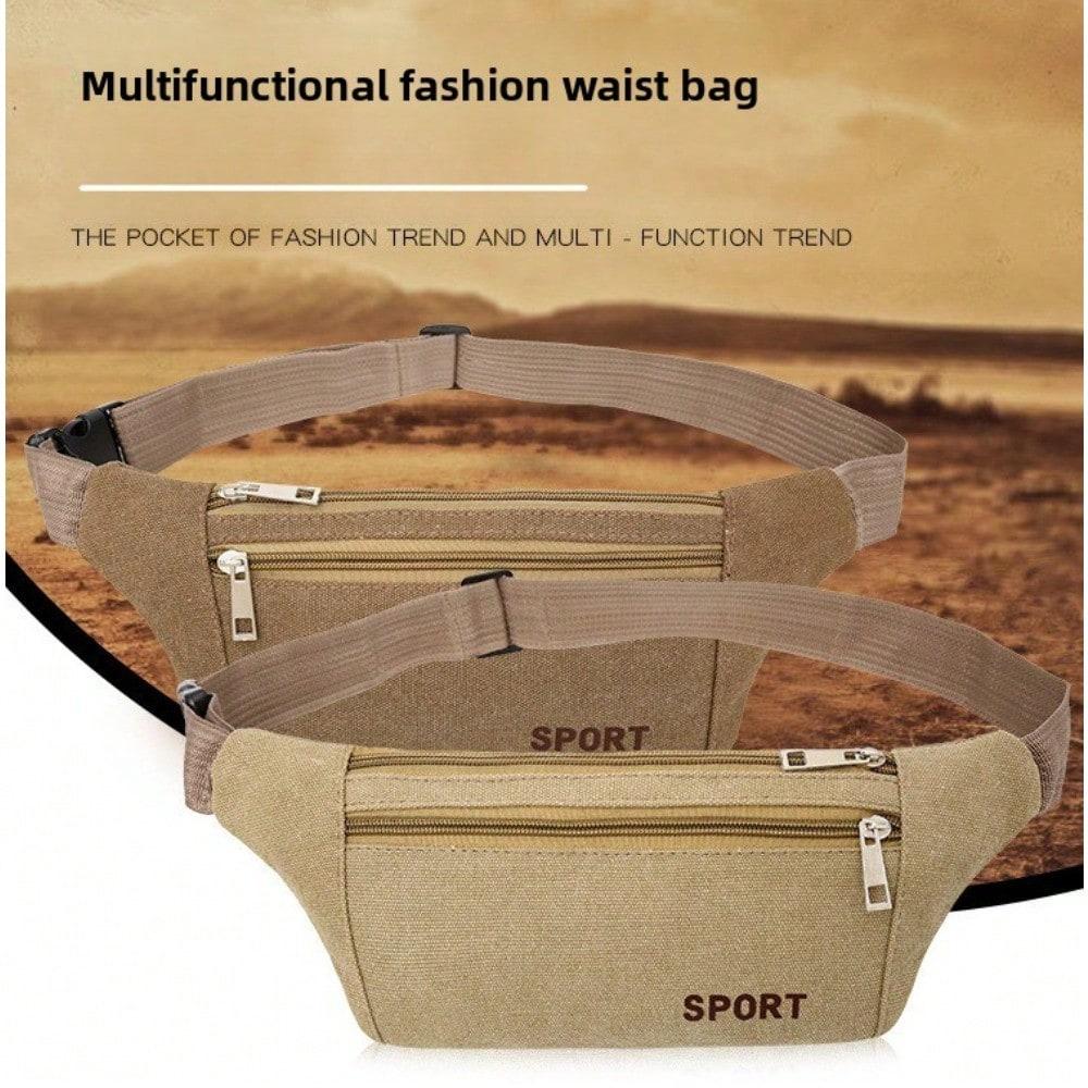 New Men's Waist Bag for Outdoor Leisure, Large Capacity Business Cashier, Coins, and Mobile Phone Pocket