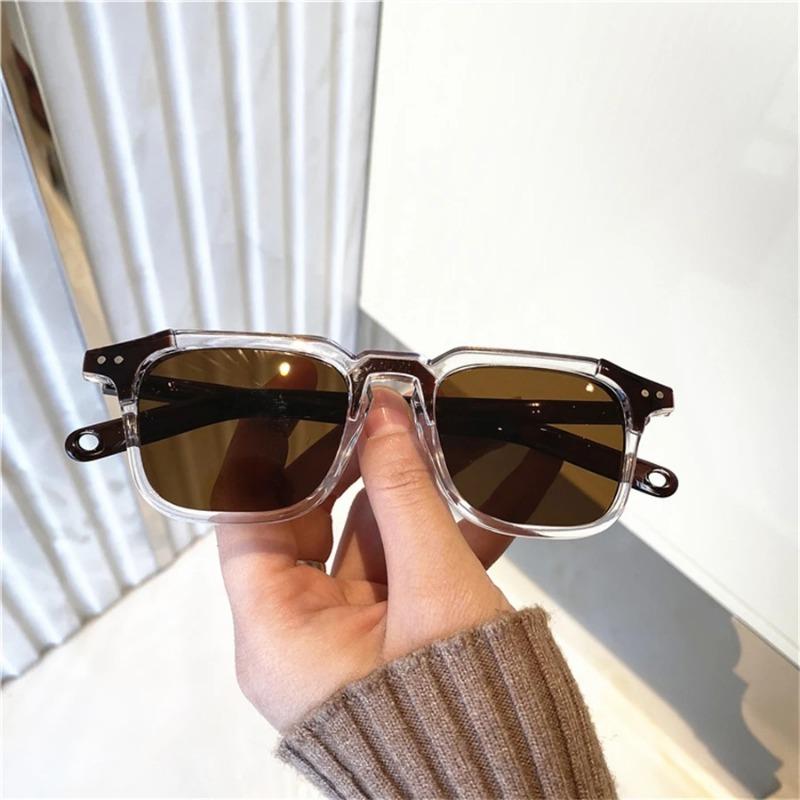 Sunscreen Retro Decorative Glasses New Fashionable Square Sunglasses Vintage Trendy Men's and Women's Sun Glasses Gafas