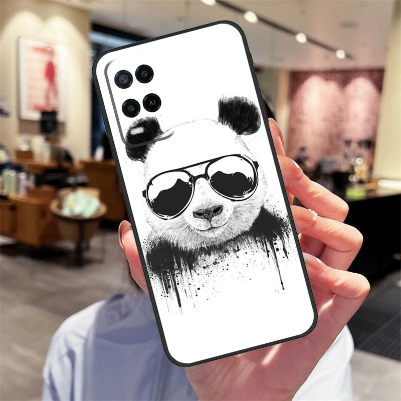 Cartoon Niedlicher Panda Bär Hülle Für Oppo A40 A60 A80 A18 A38 A58 A78 A98 A16 A76 A96 A15 A17 A77 A74 A94 A54 A57S Abdeckung