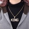 Alloy Letters KING Pendant Personality Male Hip-hop Fried Dough Twists Chain Decoration Simple Big Letters KING Necklace