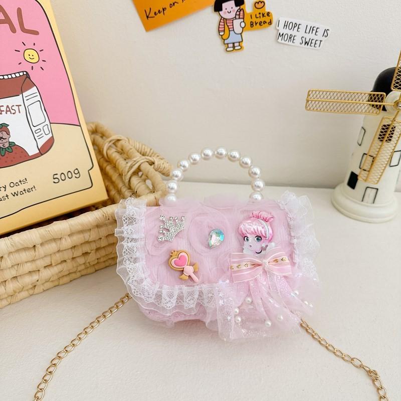 Chain Fashionable Pvc Bag For Children With Adorable Bowknot And Breathable Lining