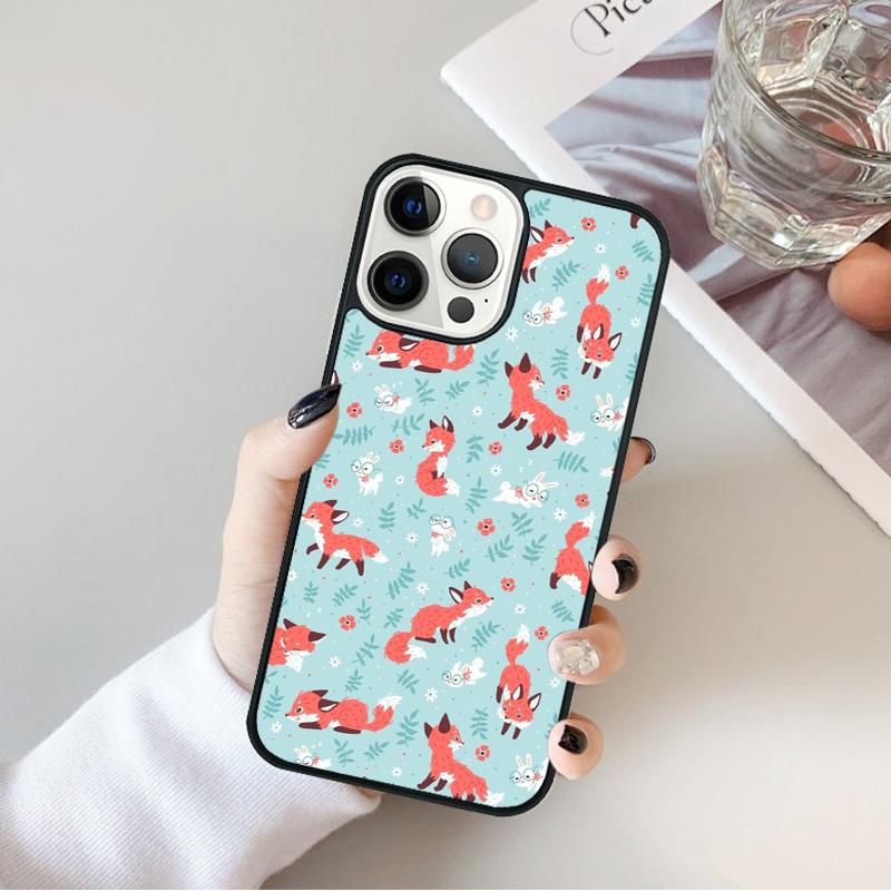 Red Fox Pattern Phone Case For iPhone 17 Air 16 15 14 Max Plus 11 12 13 Pro Max Phone Cover coque