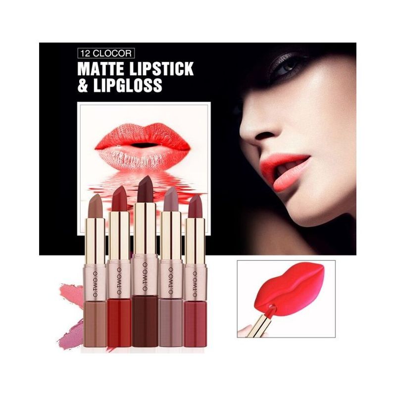O.TWO.O - 2 in 1 Matte Liquid Lipstick - 4 Colours