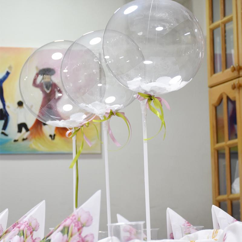 5Set Balloon Stand Kits Balloon Sticks with Self-stick Base Desktop Balloon Stand for Wedding Birthday Baby Shower Party Decor
