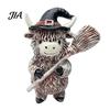 Unique Halloween Gift for Friends Highland Cow Figurine, Wizard Broom & Bat Wing Pumpkin Ornaments Ornament, Weatherproof Desktop Decor Home
