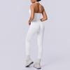 Seamless Solid Color Halter Backless Bodycon Yoga & Running Set