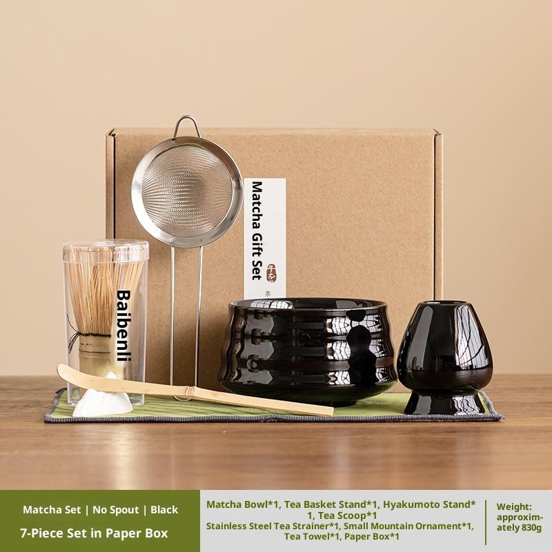 7Pcs/Set Matcha Spoon Matcha Bowl Set Tea-Making Tools Tea Set Accessories Ceramic Japanese Matcha Tea Set