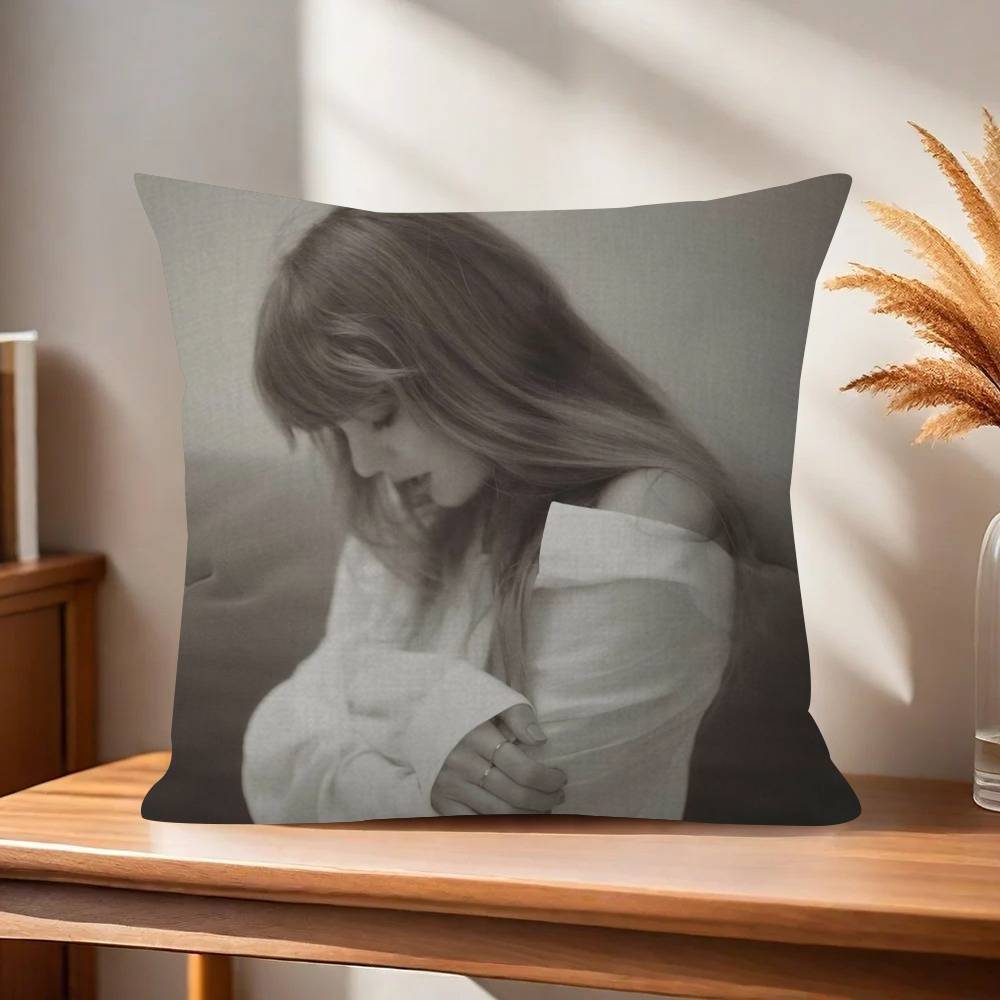 Kuddfodral Kudde Fodral Dekoration Kuddfodral Tryckt Kuddfodral för Soffa Sångare D-avdelningen T-Taylor Swift